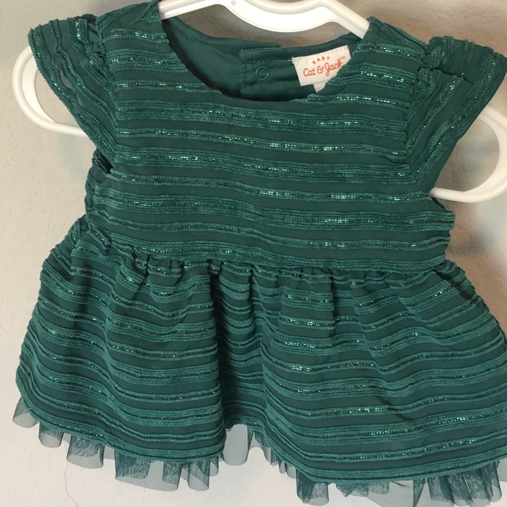 Cat and Jack Emerald Green Holiday Dress